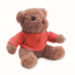 Osito de peluche con camiseta de colores personalizable color rojo