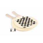 Palas de playa de madera con juegos y bolsa de malla RPET color madera quinta vista