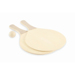 Palas de playa de madera con juegos y bolsa de malla RPET color madera septima vista