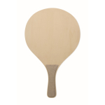 Palas de playa de madera con juegos y bolsa de malla RPET color madera