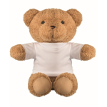 Osito de peluche con camiseta para personalizar color blanco segunda vista