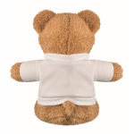 Osito de peluche con camiseta para personalizar color blanco tercera vista
