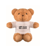 Osito de peluche con camiseta para personalizar color blanco vista de impresión