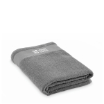 Toalla de baño de 100% algodón rizo 380 g/m² 100x150 cm color gris oscuro vista de impresión