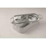 Fiambrera de plástico con interior acero inoxidable reciclado 750ml color gris vista fotografía cuarta vista