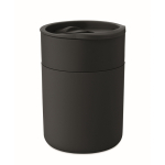 Vaso de plástico y silicona con tapa corredera 330ml color negro