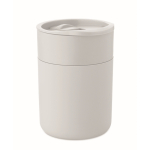 Vaso de plástico y silicona con tapa corredera 330ml color blanco