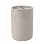 Vaso de plástico y silicona con tapa corredera 330ml color gris