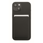 Tarjetero magnético de poli piel con especio para 3 tarjetas color negro tercera vista