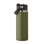 Botella de acero inoxidable doble pared con pajita 500 ml color verde oscuro decima vista