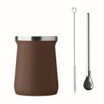 Vaso de acero inoxidable especial para yerba mate 240ml color marrón segunda vista