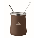 Vaso de acero inoxidable especial para yerba mate 240ml color marrón vista principal