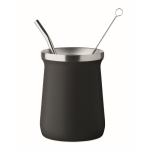 Vaso de acero inoxidable especial para yerba mate 240ml color negro