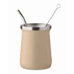 Vaso de acero inoxidable especial para yerba mate 240ml color beige