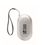 Calentador de manos aluminio con 3 niveles de calor 5.000mAh color plateado mate vista de impresión