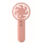 Ventilador portátil y plegable de plástico con 3 velocidades color rosa
