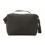 Bolsa nevera de PU con poliéster reciclado con bolsillo y correa 5.5L color negro cuarta vista