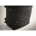 Mochila de cabina expandible de poliéster RPET 600D 15'' color negro vista fotografía octava vista