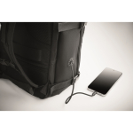 Mochila de cabina expandible de poliéster RPET 600D 15'' color negro tercera vista fotografía