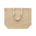Bolsa tote bag de algodón con fuelle y asas 220 g/m² color beige segunda vista