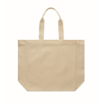Bolsa tote bag de algodón con fuelle y asas 220 g/m² color beige tercera vista