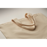 Bolsa tote bag de algodón con fuelle y asas 220 g/m² color beige vista fotografía cuarta vista