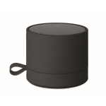 Altavoz inalámbrico metálico compacto con acabado de goma 3W color negro