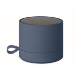 Altavoz inalámbrico metálico compacto con acabado de goma 3W color azul