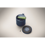 Altavoz inalámbrico metálico compacto con acabado de goma 3W color azul vista fotografía septima vista