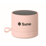 Altavoz inalámbrico metálico compacto con acabado de goma 3W color rosa segunda vista principal