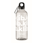 Botella translúcida de RPET con tapón y mosquetón 500 ml color transparente vista principal