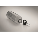 Botella translúcida RPET con mosquetón 750ml color gris transparente vista fotografía cuarta vista