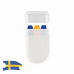 Barra de pintura corporal de distintas banderas en estuche color azul segunda vista