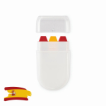 Barra de pintura corporal de distintas banderas en estuche color rojo segunda vista