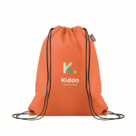 Bolsa mochila de cuerdas de RPET non woven 80 g/m² color naranja vista principal