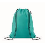 Bolsa mochila de cuerdas de RPET non woven 80 g/m² color turquesa