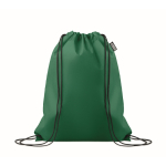 Bolsa mochila de cuerdas de RPET non woven 80 g/m² color verde oscuro