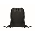Mochila de cuerdas infantil de poliéster RPET con cuerdas negras color negro