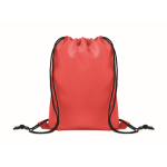 Mochila de cuerdas infantil de poliéster RPET con cuerdas negras color rojo