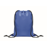Mochila de cuerdas infantil de poliéster RPET con cuerdas negras color azul real