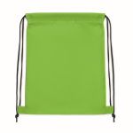 Mochila de cuerdas infantil de poliéster RPET con cuerdas negras color verde lima tercera vista