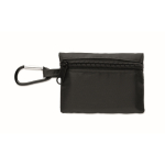 Botiquín compacto en bolsa RPET con mosquetón aluminio color negro tercera vista