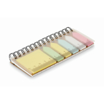 Compacto set de notas con anillas y adhesivos surtidos color beige