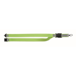 Lanyard reflectante de RPET con cierre seguridad y grosor de 2.5 cm color amarillo fluorescente septima vista