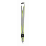 Lanyard reflectante de RPET con cierre seguridad y grosor de 2.5 cm color amarillo fluorescente vista principal