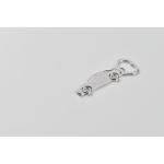 Abrebotellas de aleación de zinc en forma de coche color plateado mate vista fotografía cuarta vista