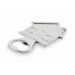 Abrebotellas de aleación de zinc en forma de casa color plateado mate