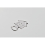 Abrebotellas de aleación de zinc en forma de casa color plateado mate vista fotografía cuarta vista