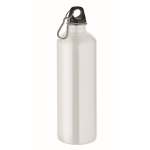 Botella de acero inoxidable reciclado con mosquetón 1L color blanco