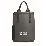 Mochila nevera RPET 600D repelente al agua 20 L color gris oscuro vista de impresión